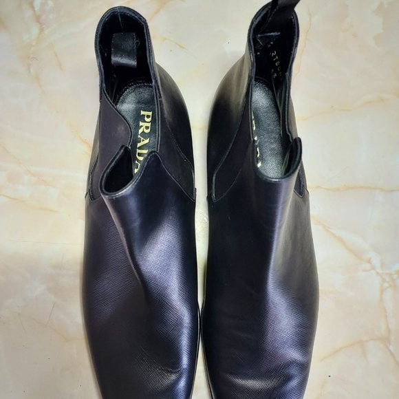 Prada Half-Chelsea 2TB043 Saffiano Leather Boots
